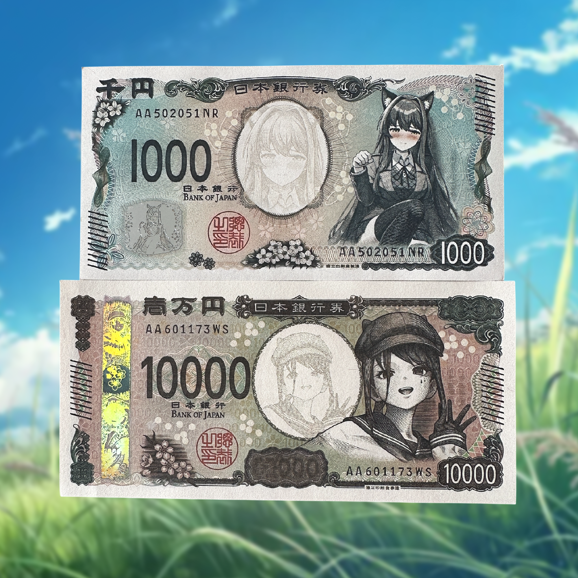 Mita & Monika Custom Japanese Yen Banknote Bundle (1000 & 10000 Denoms)