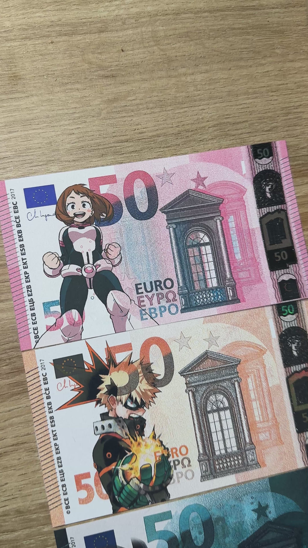 MHA Custom 50 Bill Bundle - Ochaco, Bakugo, & Dark Deku