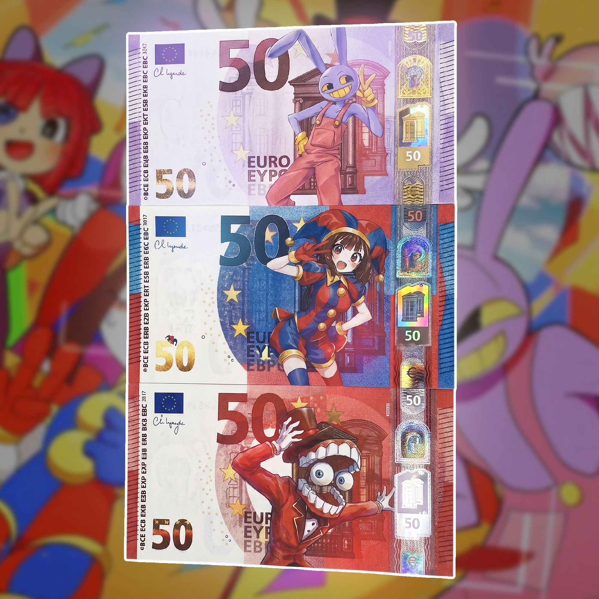 Digital Circus Custom Euro Banknotes - Premium 3-Piece Set